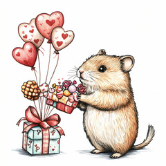 hamster with a gift