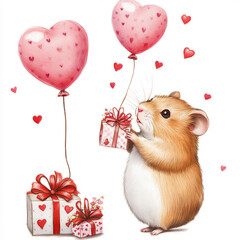 hamster and gift