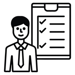 Businessman with a clipboard and checklist
