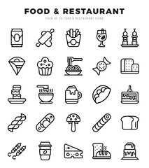 Food and Restaurant icons set. Vector illustration.