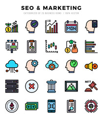 Market & Economy icons set. Vector illustration.