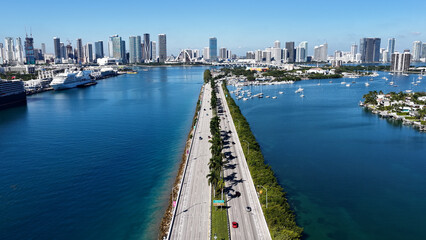 Downtown Miami At Miami In Florida United States. Urban Beach. Bay Water Scenery. Downtown City. Downtown Miami At Miami In Florida United States. Peaceful Landscape.