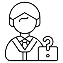 man with question mark icon representing confusion or uncertainty in business