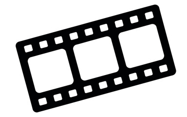 Black Film Strip Icon Isolated