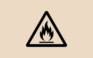 Warning Sign for Flammable Materials and Liquids, Caution Symbol