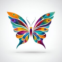 Obraz premium Colorful Butterfly Illustration with Abstract Wings and Artistic Design.