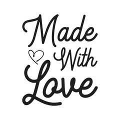 Made With Love Heart and Typography T-shirt Design