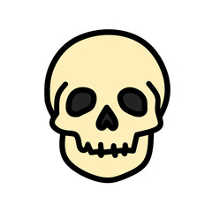 Fototapeta premium Human Skull Color Icon Medical Anatomy Flat Vector SVG