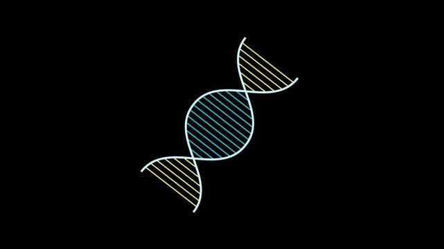 DNA Strand Science molecule design icon concept loop animation video with alpha channel