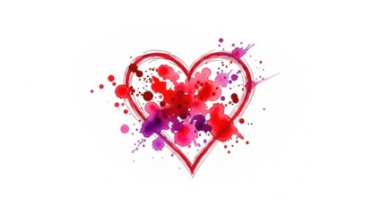 Artistic Heart Splatter - Vibrant Colors and Creative Design.