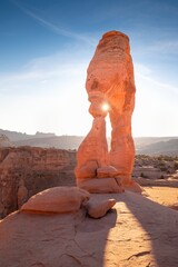Delicate Arch, Arches National Park, Colorado Plateau, Utah, Grand County, USA, America. The most beautiful arch in the world.
Summer at sunset.