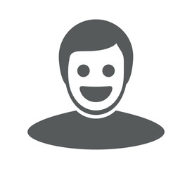 Fototapeta premium Simple Gray Smiling Avatar Icon