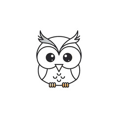 Fototapeta premium Stylized owl illustration against transparent background for design projects