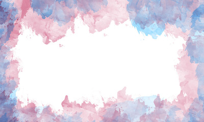   
Watercolor Frame Background – Pink, Purple, and Blue Brushstroke Border with Blank Center for Creative Design Use