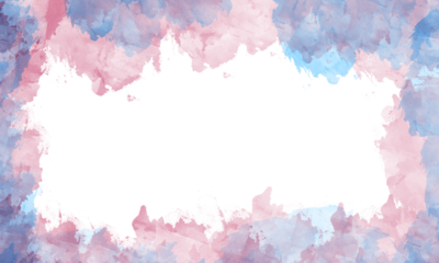   
Watercolor Frame Background – Pink, Purple, and Blue Brushstroke Border with Blank Center for Creative Design Use