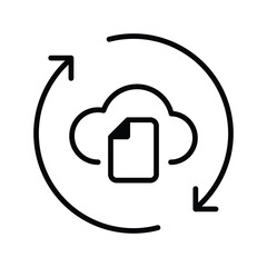 Cloud backup icon. Data synchronization symbol