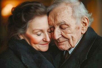 Content Couple Senior People Portrait