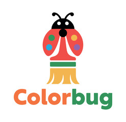 Colorful Ladybug Paintbrush Logo Design
