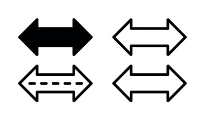 Black and White Arrow Icons Set for Directional Signs and Navigation Symbols