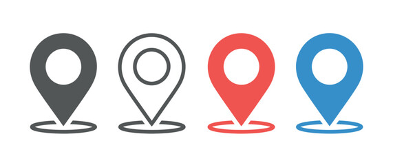 Colorful Map Pin Location Icons Set