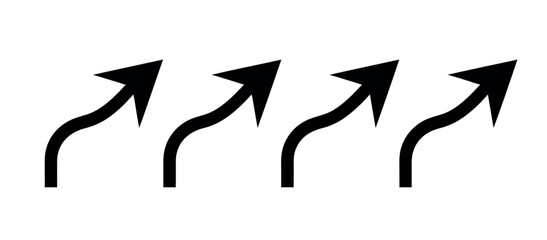 Black Arrows Pointing Upward Directional Symbols