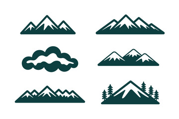 Mountain Range Icon Set Graphic