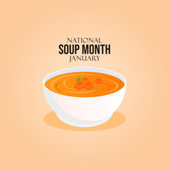 Vector graphic of National Soup Month for National Soup Month celebration.