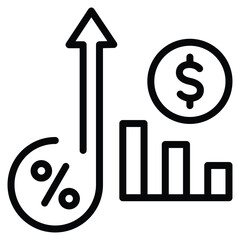 Regressive Tax Icon Line Vector Illustration