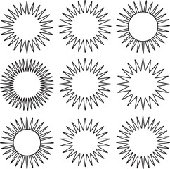 Dynamic Starburst Sunburst Geometric Decorative Frame Set