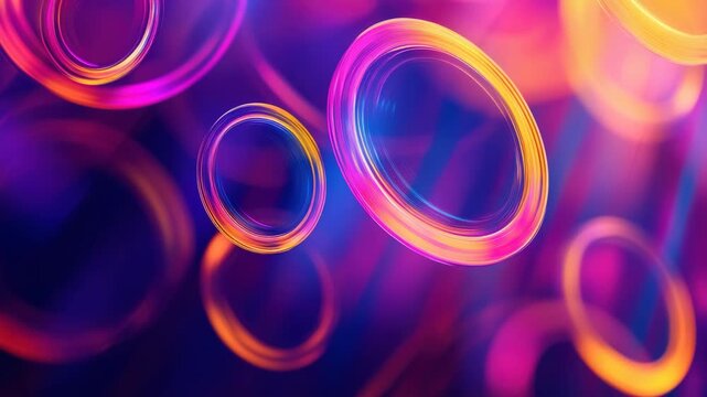 Mesmerizing digital art showcasing vibrant circular patterns in a dreamy nebula