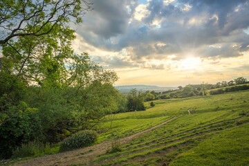 Obraz premium Landscape near Fish Hill, Broadway, Cotswolds