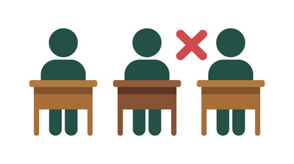 Social Distancing in Classrooms Illustration