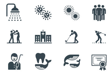 Various Medical and Lifestyle Icons Set for Healthcare and Wellness Concepts