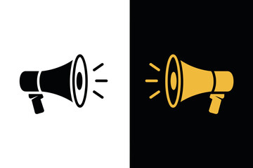 Megaphone Icon in Black and Yellow