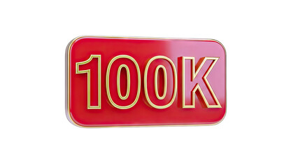 100k Celebration Badge on White Background