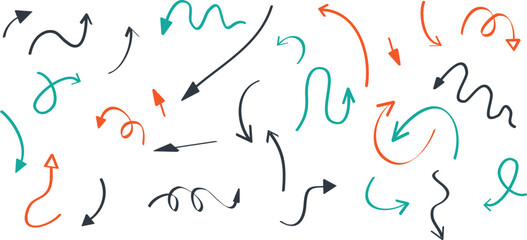 Collection of colorful  arrow shapes