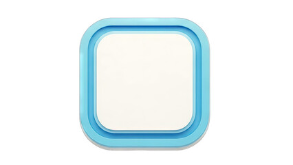 Blue Square Frame on White Background