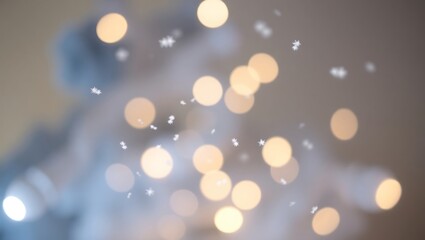 Generative AI depiction of floating luminous particles with bokeh effect creating a sense of magic