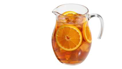Refreshing Orange Infused Drink Pitcher with Ice