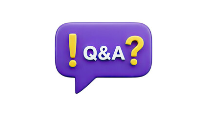 3D Q&A Icon with Exclamation and Question Mark