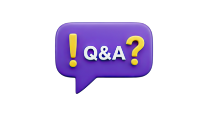 3D Q&A Icon with Exclamation and Question Mark