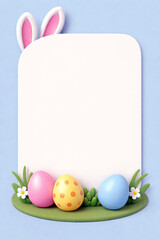 Easter Bunny Frame with Colorful Eggs