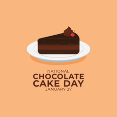 Vector graphic of National Chocolate Cake Day for National Chocolate Cake Day celebration.