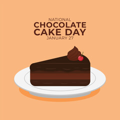Vector graphic of National Chocolate Cake Day for National Chocolate Cake Day celebration.