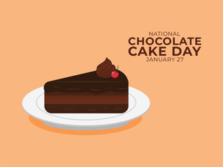 Vector graphic of National Chocolate Cake Day for National Chocolate Cake Day celebration.