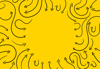 sfondo, grafica, frecce, convergenti, indicare, indicazioni, annuncio, spazio per testo