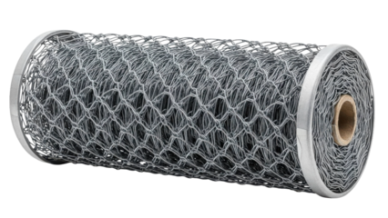 Rolled Wire Mesh Coil on Black Background