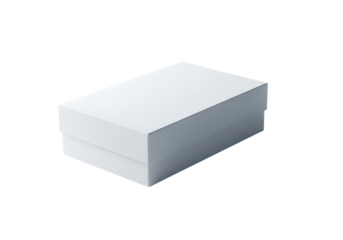 White rectangular box isolated on transparent background