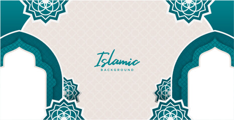 Islamic Banner Corner Border Ramadan Theme Background