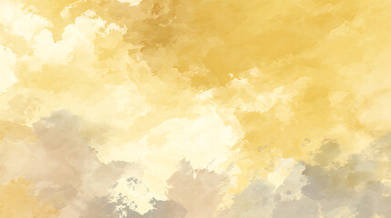 Textured Yellow and Gray Watercolor Cloud-like Background
